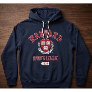 Harvard Sports League Navy Blue H Size M Sweatshirt With Logo Print By H&M